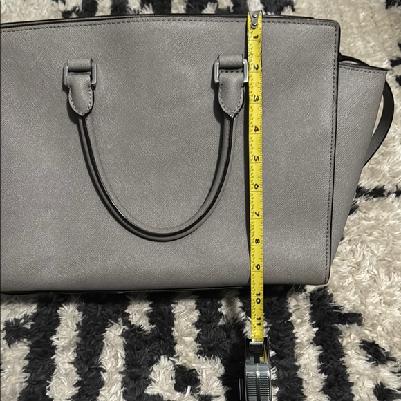 Michael Kors Gray Satchel with Textured Leather and Silver Hardware - Picture 5 of 6